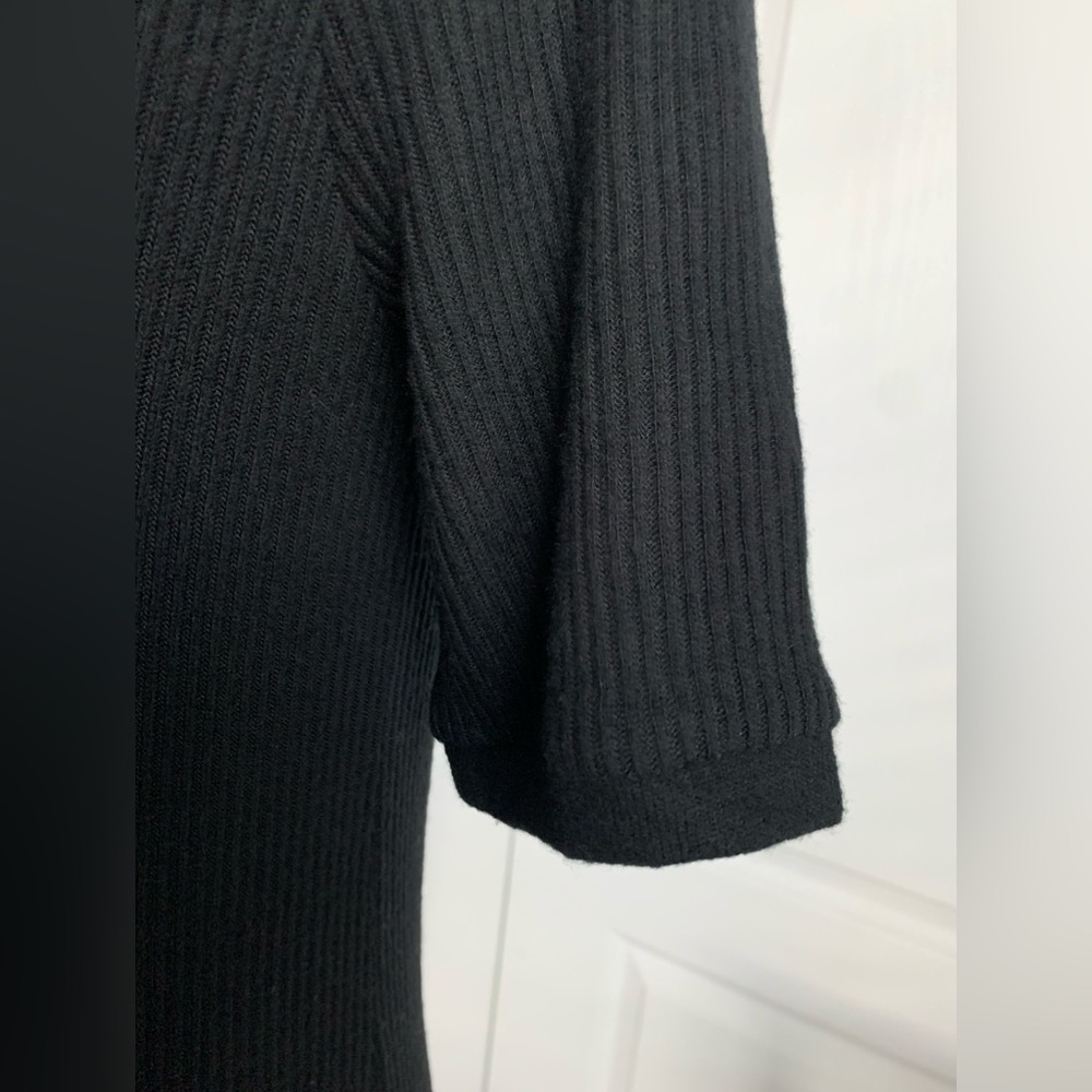 Three Dots Verity Sweater Dress in Black - Size M short sleeve cowl neck dress - Picture 9 of 14